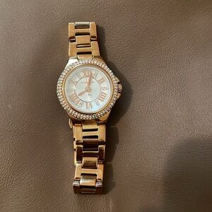 Small Rose Gold Michael Kors Watch with Crystal Detailing